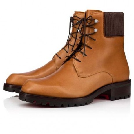 Christian Louboutin Inicialização Trapman Terra Brown Bezerro