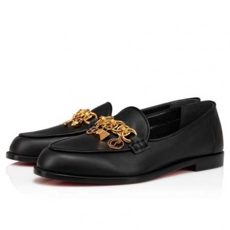 Christian Louboutin Televisão Gourmi Moc Bk/ouro/lin Bk Bezerro