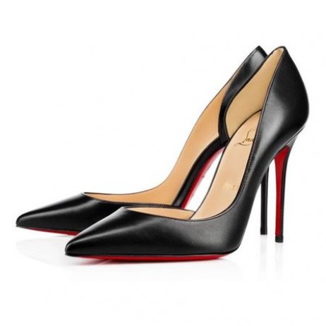 Christian Louboutin Metade d'Orsay Iriza Bombas Iriza 100 mm de Couro Preto
