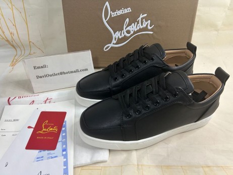 Christian Louboutin Baixo-superior Rantulow de Bezerro Preto Sapatilha