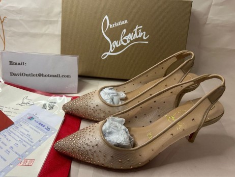 Christian Louboutin Bombas Loucuras Strass 70mm Versão Leve de Seda Arrastão