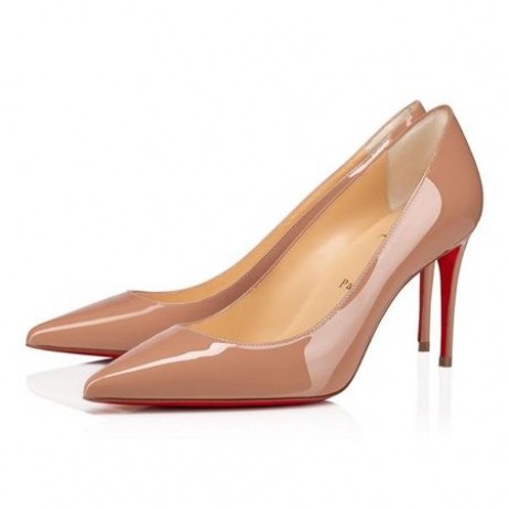 Christian Louboutin Bombas de Kate 85 mm Nude Patente bezerro