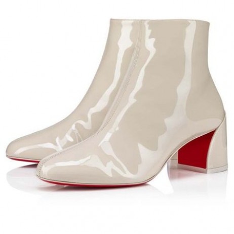Christian Louboutin Spikita Espólio Turela 55 mm Craie/lin Craie Patente Sapatos