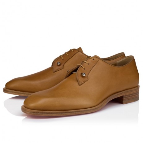 Christian Louboutin Chambeliss Derbies Waxed Calf Leather Terra