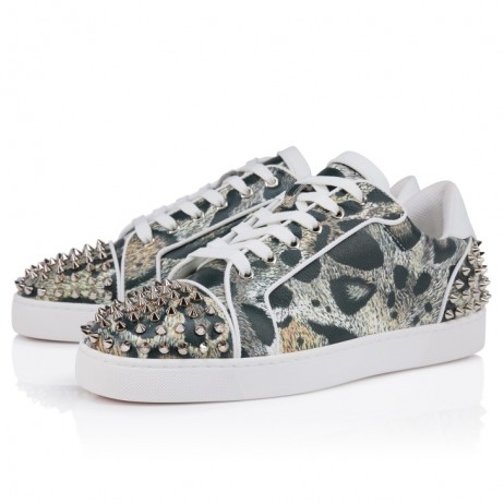 Christian Louboutin Seavaste 2 Sneakers "Wild Cat" Printed Calf Leather Multicolor