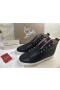Christian Louboutin Fique A Vontade de Alta-top Tênis Pelica Preto CL Sapatos