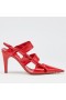 Bottega Veneta BV Ponto Slingback Sandálias Vermelhas de Cordeiro Bottega Veneta Sapatos