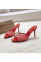 Christian Louboutin Apostropha Mula Malha Strass 80 Mm Mulas Vermelho