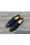Christian Louboutin Greggo Oxfords Tecido De Veau De Veludo E Couro Azul Preto