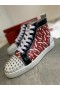 Christian Louboutin Lou Picos Orlato Televisão Mulheres de Alta-top Tênis de Couro Multicolor