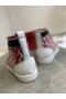 Christian Louboutin Lou Picos Orlato Televisão Mulheres de Alta-top Tênis de Couro Multicolor