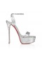 Christian Louboutin Loubi Rainha Alta 150Mm Sandálias de Tiras Prata
