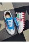 Christian Louboutin Loubishark Donna Plano Homens Tênis De Couro De Bezerro Multicolor