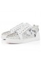 Christian Louboutin Louis Junior Picos De Tênis De Couro De Bezerro Picos De Branco, Sapatos Christian Louboutin
