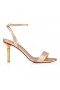 Christian Louboutin Mascasandal 85 Mm Sandálias Reluzentes de Couro Leche CL Sapatos