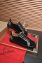 Christian Louboutin Homens Tênis de Baixo-superior Python Padrão de Guarnição Veau de Veludo Preto