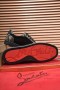 Christian Louboutin Homens Tênis de Baixo-superior Python Padrão de Guarnição Veau de Veludo Preto