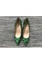Christian Louboutin Para Kate Bombas de 120mm de Couro de Patente de Malaquita