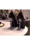 Saint Laurent Preto Opyum Bombas em tons de Prata Calcanhar DsicountSaint Laurent Bombas