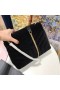 Saint Laurent Black Velvet Small Loulou Chain Bag