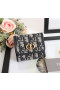 Dior 30 Montaigne Lotus Carteira 10 CM Azul Dior Oblíqua Jacquard
