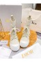 Dior Principal D A Ankle Boot De Tecido De Pelica Bege