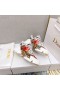 Dior D-conectar o Tênis em Tecido Técnico Branco Marrom Vermelho