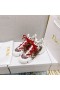Dior D-conectar o Tênis em Tecido Técnico Branco Vermelho Motivo de Flor