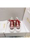 Dior D-conectar o Tênis em Tecido Técnico Branco Vermelho Motivo de Flor