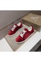 Christian Louboutin Divertido Louis Junior Homens de Baixo-top Tênis Veau de Veludo com Strass Vermelho