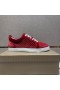 Christian Louboutin Divertido Louis Junior Homens de Baixo-top Tênis Veau de Veludo com Strass Vermelho