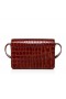 Christian Louboutin Loubi54 Crossbody Saco Do Jacaré Em Relevo Couro De Bezerro Mogno