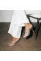 Christian Louboutin Octomule Strass Sandálias 70mm Metálico, Camurça E Couro Specchio Prata