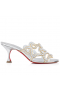 Christian Louboutin Octomule Strass Sandálias 70mm Metálico, Camurça E Couro Specchio Prata