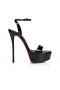 Christian Louboutin Rosalie Alta de 150 mm Sandálias Garoto de couro Preto