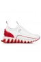 Christian Louboutin Sharkyloub Sp Picos De Tênis De Couro De Bezerro De Neoprene E Picos De Branco