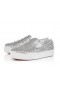 Christian Louboutin Spikeboat Sapatilha de Couro Prata CL Sapatos