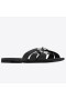 Saint Laurent Homenagem Diapositivos A Preto De Couro Envernizado Saint Laurent Sapatos