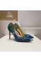 Christian Louboutin Brodiriza Ornada D'orsay Bombas de 100mm de Cetim Azul