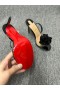 Christian Louboutin Fossiliza Sandálias de PVC 100mm e Glitter, Couro Preto