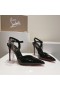 Christian Louboutin Goldina Chuva de 100mm Bombas de Cristal Decorado Patente Preto