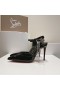 Christian Louboutin Goldina Chuva de 100mm Bombas de Cristal Decorado Patente Preto