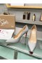 Christian Louboutin Gostosa Bombas de 100mm Brilhavam de Couro de Bezerro de Prata CL Sapatos