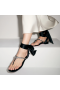 Christian Louboutin Apenas Queenie Du Deserto Sandália Crepe Cetim Preto CL Sapatos