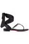 Christian Louboutin Apenas Queenie Du Deserto Sandália Crepe Cetim Preto CL Sapatos