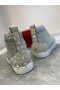 Christian Louboutin Lou Instituto De Potsdam (Pik 2 Orlato Tênis Strass Embelezado Prata