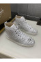 Christian Louboutin Louis Pico de Alta-top de Sapatilhas de Pelica Branca, Sapatos Christian Louboutin