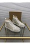Christian Louboutin Louis Strass de Alta-top de Sapatilhas de Pelica Branca