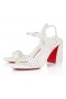 Christian Louboutin Miss Jane Sandália De Strass Boum 85 Mm Sandálias De Crepe, Cetim Versão Do Marfim