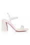 Christian Louboutin Miss Jane Sandália De Strass Boum 85 Mm Sandálias De Crepe, Cetim Versão Do Marfim